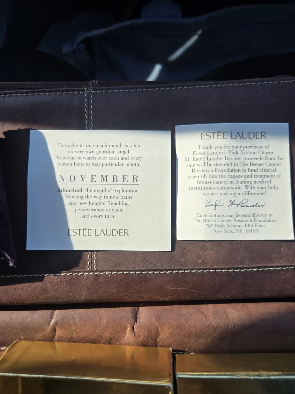 Estee Lauder Gold Compact Case with Logo